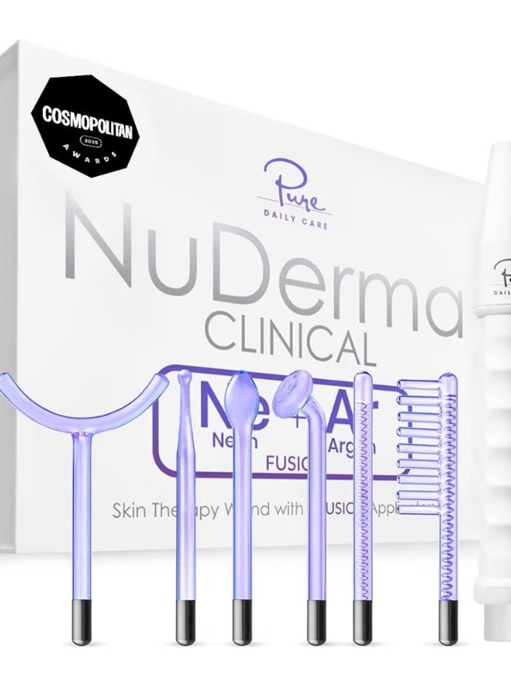 NIB Sealed NuDerma Clinical Ne + Ar Fusion Skin Therapy Wand 6 Applicators